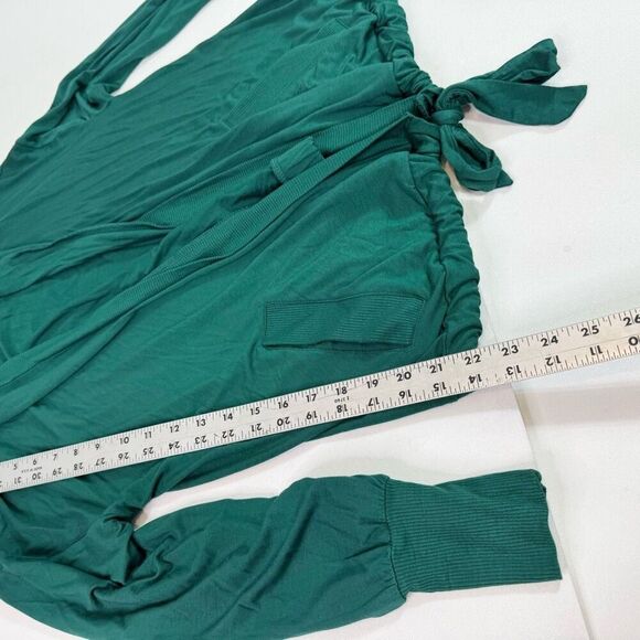 Torrid Sweater Womens 00 Green Super Soft Hooded Cardigan Open Front Long Sleeve - Picture 3 of 7